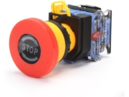 Botão De Da Emergência Com Cabeça Tipo Cogumelo 22mm E Travamento Automático La38-11zs La38a 11zs 1na 2nf
