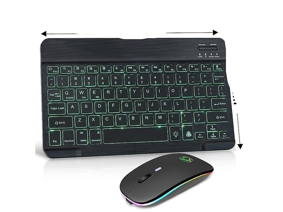 Teclado Sem Fio Ipad Retroiluminado Espanhol Tablet Teclado Mouse Ly Ebike