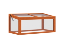 Estufa Fria Madeira Policarbonato 90x46x40cm Laranja VELTRIX