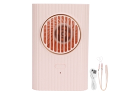 Ventilador Portátil de Pescoço Usb Carregável Rosa para Escritório