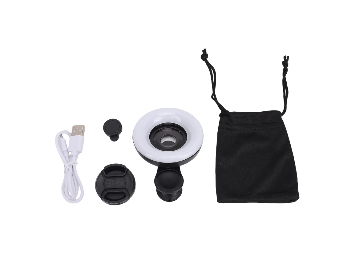 Lente Macro EOOCOO 15x filmagem Hd com Luz de Preenchimento Led Integrada para Telefone