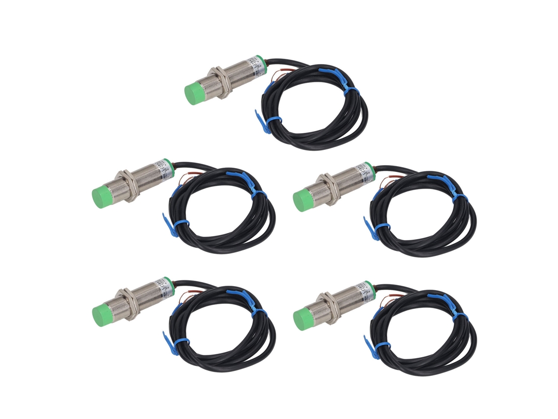 5 Peças Sensor Indutivo de Proximidade 8mm Distância 2 Cabos Nc 90 250vac M18x1