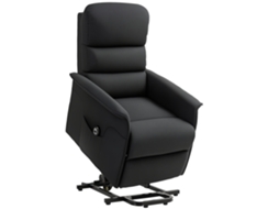 Poltrona Elétrica Reclinável com Controle Remoto e Bolsos Laterais, Dimensões: 66x90x96 Cm, Preta. SINI TECH STORE
