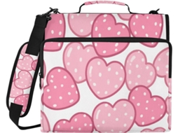 Organizador Fofo De Desenho Animado Com Coração Rosa, 3, 8cm, 3 Argolas Com Alça De Ombro E Mão, Organizador De