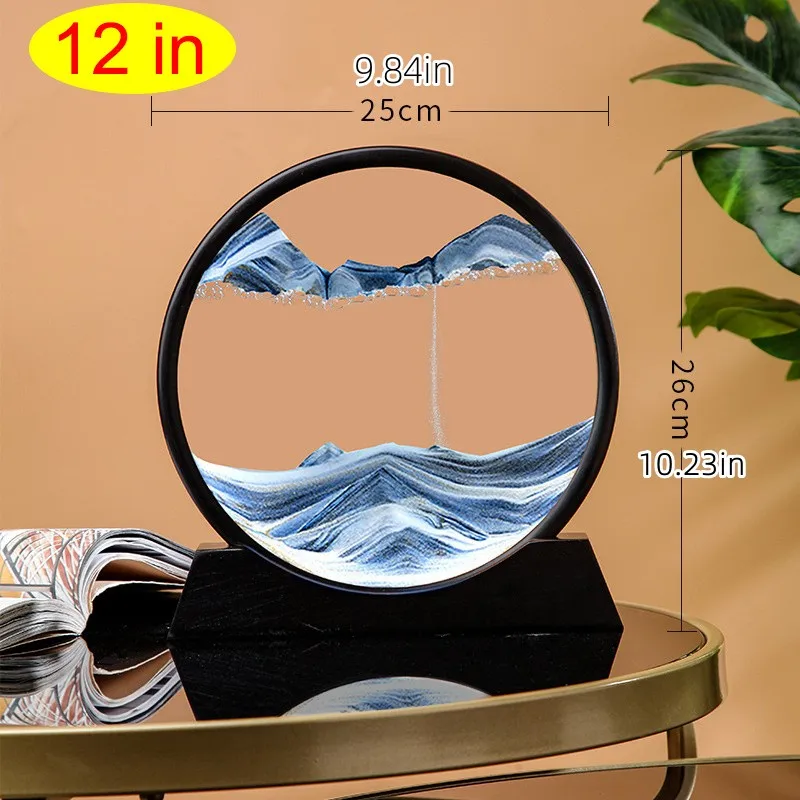 (estilo 3 12 Polegadas) 1 Ampulheta De Vidro Redonda 3d Com Pintura De Areia Para Decoração De Mesa.