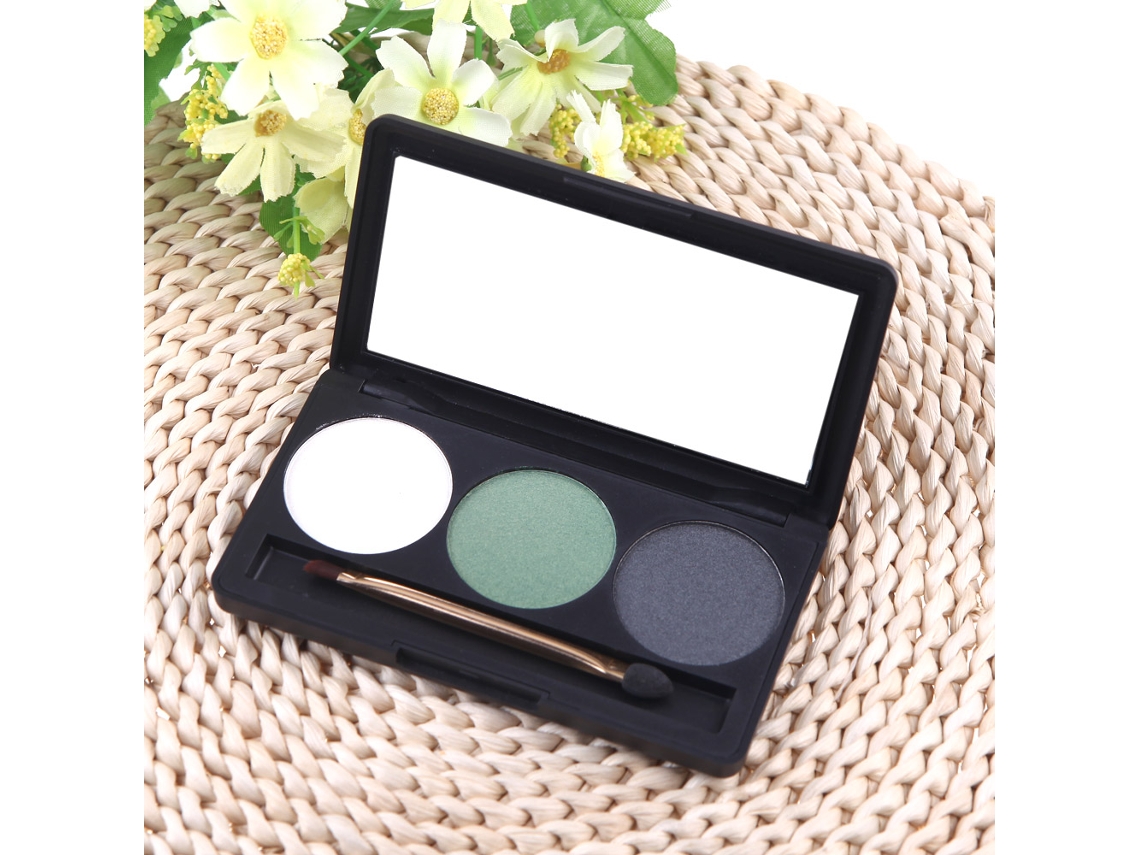 Paleta De Sombras Nude Mate Profesional 3 Colores Con Pincel