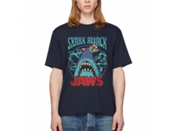 Rockinstone Jaws Movie Swirly Water Navy Adult T-shirt Size:s