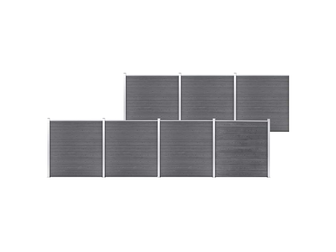 Vidaxl Painel De Vedação Para Jardim 1218x186 Cm Wpc Cinzento