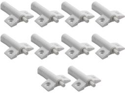 Kit Com 10-amortecedores Silenciosos Para Portas De Armários, Gavetas E Móveis De Cozinha Com Fechamento Suave Branco