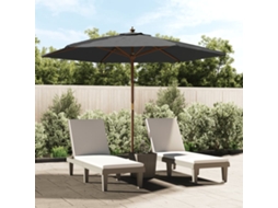 Vidaxl Guarda-sol De Jardim Com Poste De Madeira 299x240 Cm Antracite