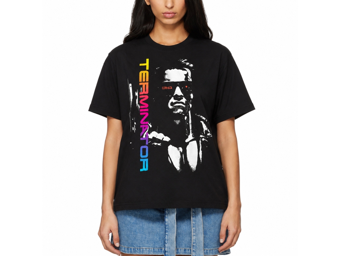 Rockinstone Terminator Neon Terminator Black Adult T-shirt Size:xxl