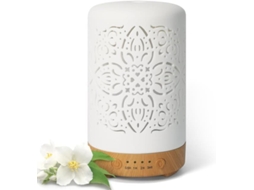 Difusor de Aromas, Difusor de Aromas em Cerâmica Branca para Óleos Essenciais, 7 Cores de Luz BRILVIBERA
