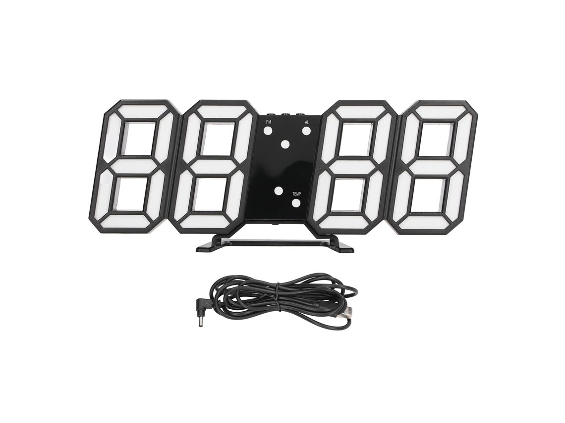 Reloj Digital Led 3d Con Fecha Temperatura Y Ajuste Automático De Brillo Para Pared
