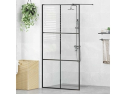 Vidaxl Divisória De Chuveiro C/ Vidro Transparente Esg 100x195cm Preto