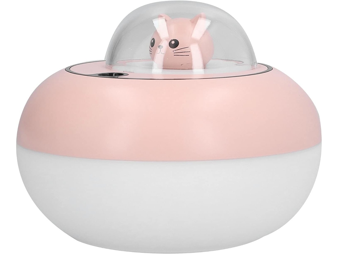 Umidificador Fofo De 300ml, Alimentado Por Usb, Com Luz Colorida Para Uso Em Casa Ou No Escritório