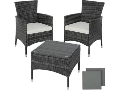 Conjunto de Jardim  Luzern (Cinzento - Poli-Rattan - 60x56x83 cm)