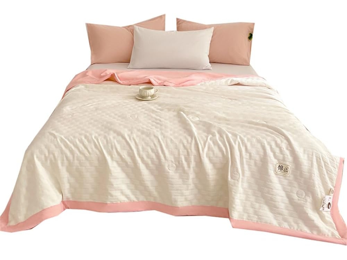 Colcha Acolchoada Fansu Capa de Cama Manta para Ar Condicionado Edredom Algodão Sofá com Estampa Nórdica 200x2