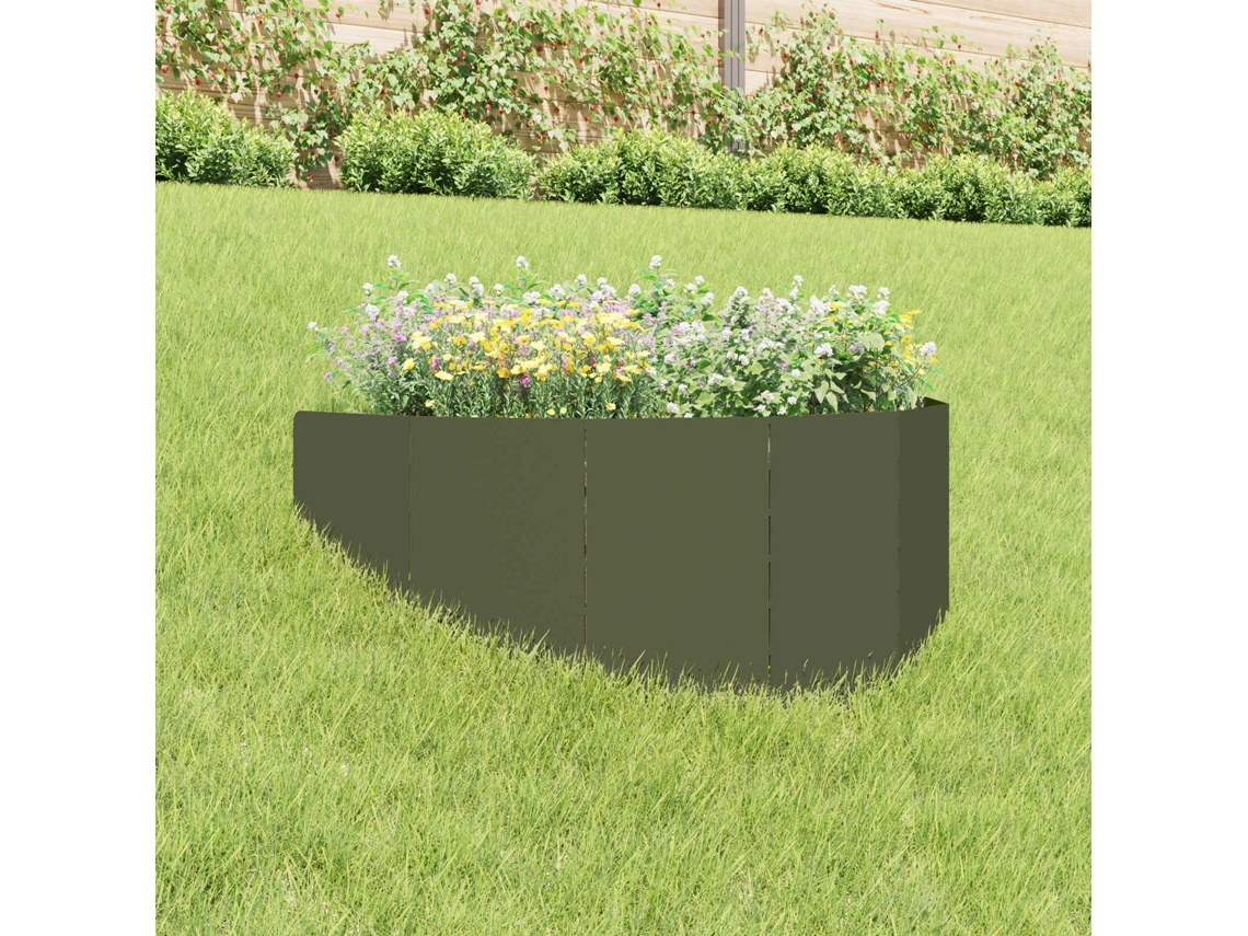 Vidaxl Acabamento Para Gramado 100 X 45 Cm Aço Verde-azeitona