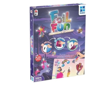 Atividade criativa - MEGABLEU - Foil Fun - Princesas e Unicórnios - Criando obras sem se sujar