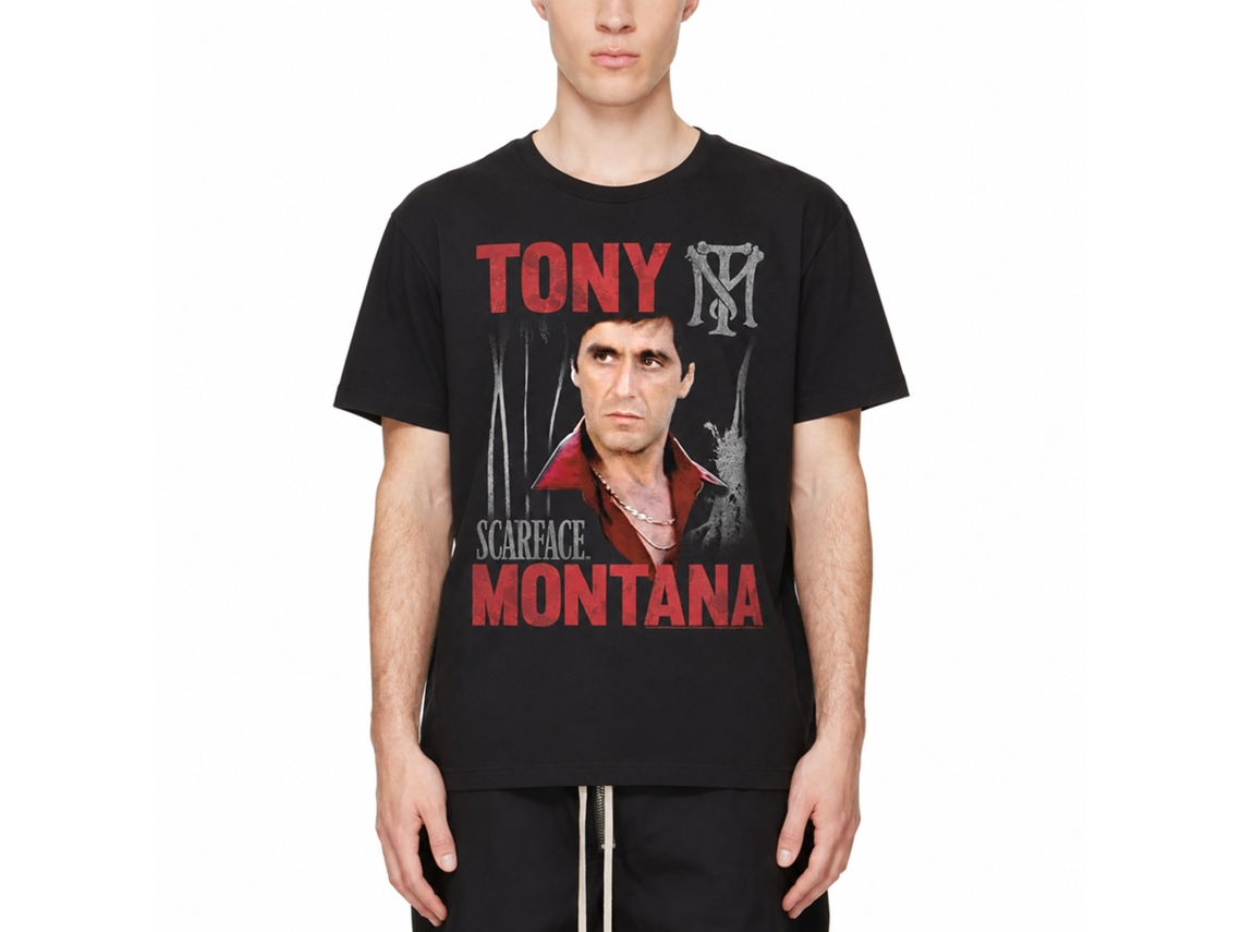 Rockinstone Scarface Movie Tony Scarface Movie Black Adult T-shirt Size:l