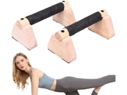 Barras de Flexão para Homens, Paralelas Resistentes Flexão, 2 Unidades Equipamento Treino com Pegas Madeira