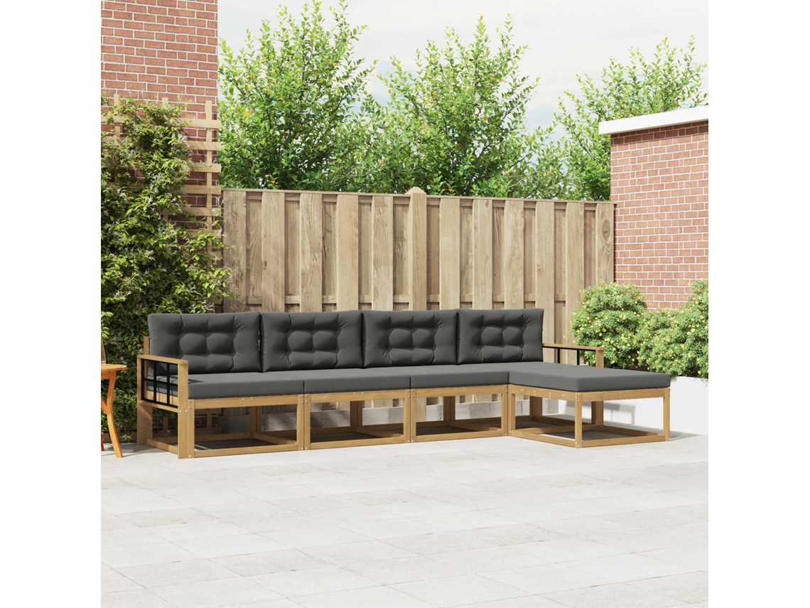 Vidaxl Conjunto De Sofás Para Exterior 4 Unid. Branco E Antracite