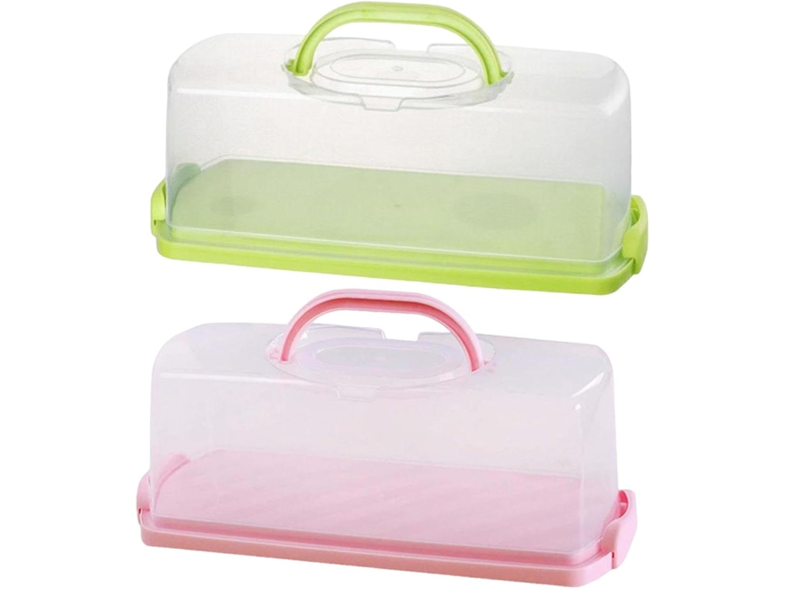 Housevibe Caixas De Pão Retangulares Pacote Com 2 Para Armazenar Bolos Alças, 36cm 14, 2 Polegadas Para Cozinha, Festas