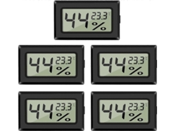 Mini Termômetro Higrômetro Digital Lcd, Indicador Termo-higrômetro Digital (5 Unidades, Preto)