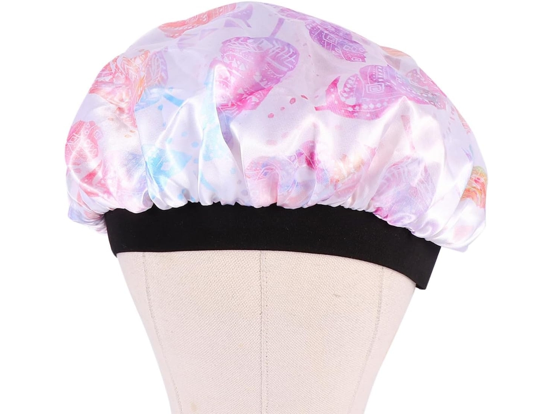 Chapéu De Chuva Feminino, Dobrável Em Cetim, Com Aba Larga E Elástica.