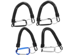 Conjunto De 4 Chaveiros Elásticos Telescópicos Reforçados Para Pesca, Atividades Ao Ar Livre, Camping E Trilhas. Cor Aleatória. Gokoco