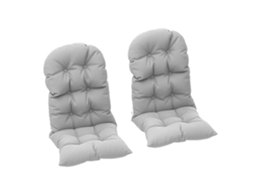 Conjunto de 2 Almofadas para Cadeiras Adirondack com Amarras de Segurança, Design Macio e Espesso com Capitonê, Cinza Claro. PONTOCASA