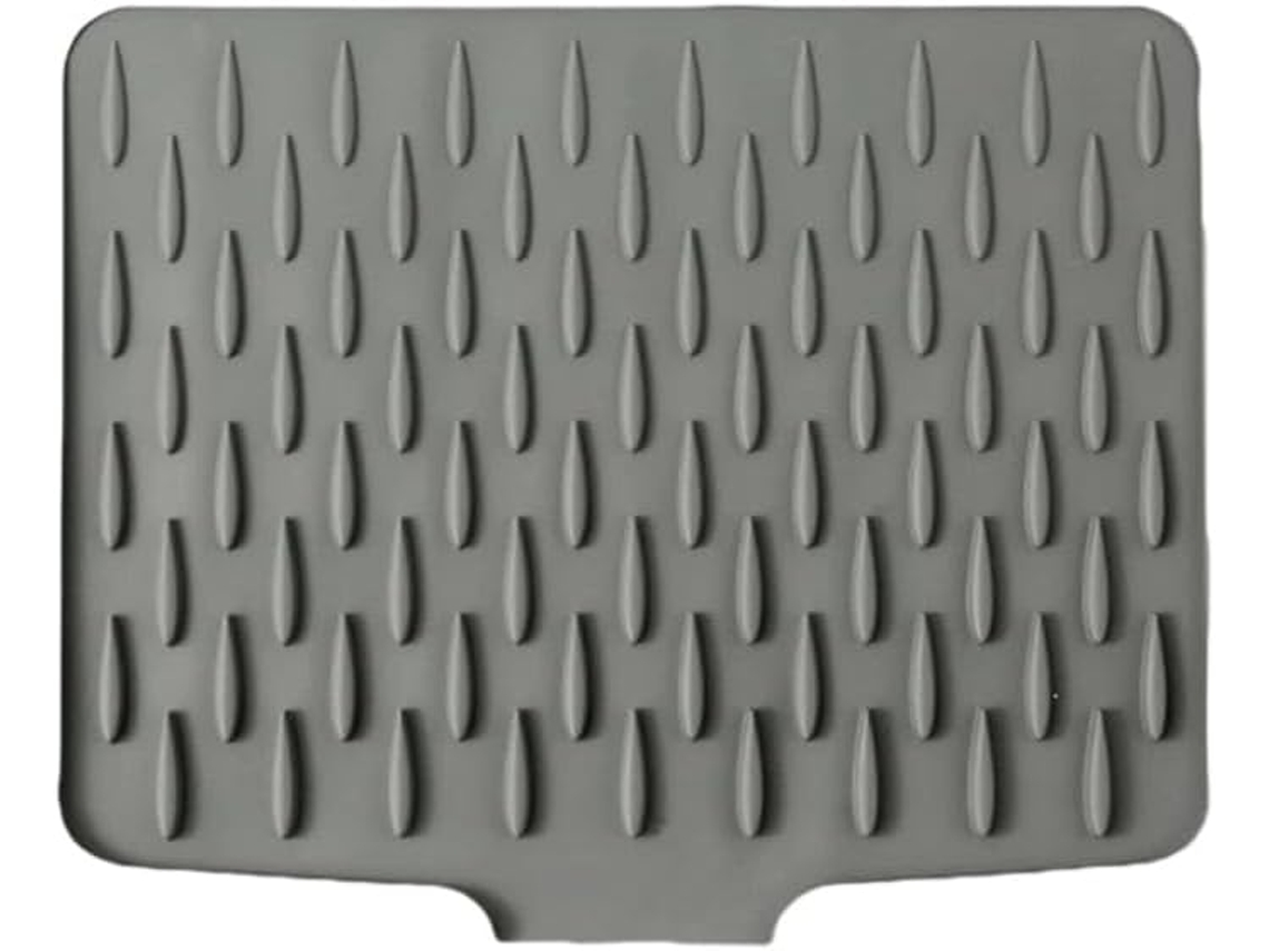 Tapete de secagem inclinado de silicone, resistente ao calor, para bancadas e utensílios de cozinha.