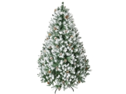 Árvore De Natal Artificial De 180 Cm Coberta De Neve Com 800 Galhos E Pinhas, Base Automática Que Abre E Fecha, Verde.