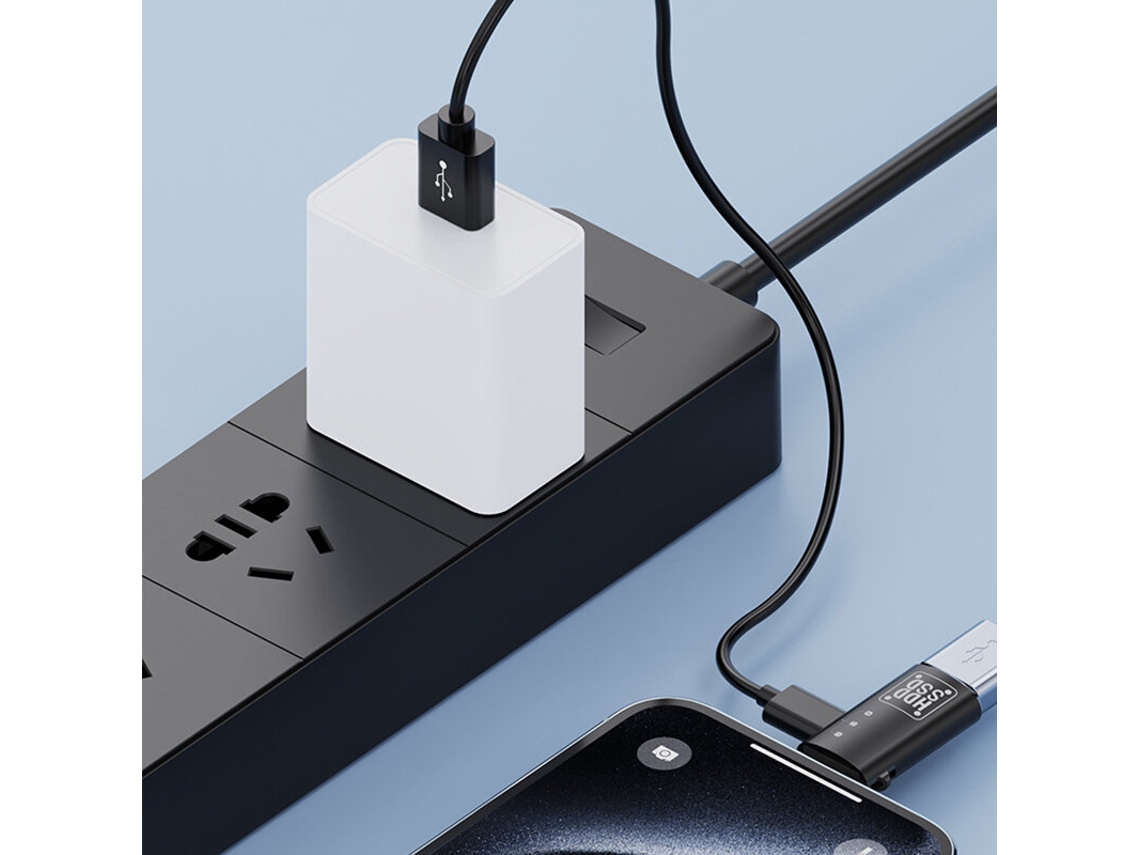 Adaptador MDUG Lightning Tipo C para Lightning com transferência de dados e carregamento rápidos.