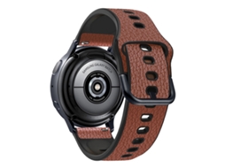 Bracelete para Smartwatch de couro com textura de lichia TPU universal de 20 mm (marrom)