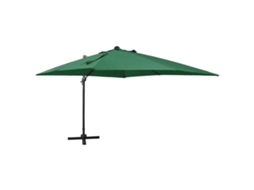 Vidaxl Guarda-sol Jardim Cantilever C/ Poste E Luzes Led 300 Cm Verde
