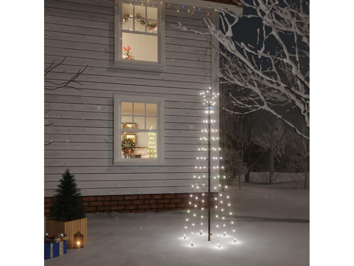 Vidaxl Árvore De Natal Com Espeto 108 Luzes Led 180 Cm Branco Frio