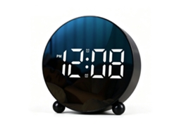 Despertador digital LED com alarme duplo, silencioso e brilhante, com bolsa de transporte incluída.