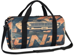Bolsa Esportiva Vintage com Pôster de Carro Tecido Poliéste 45 X 21 5 23 Cm Estampa Pa Design Du