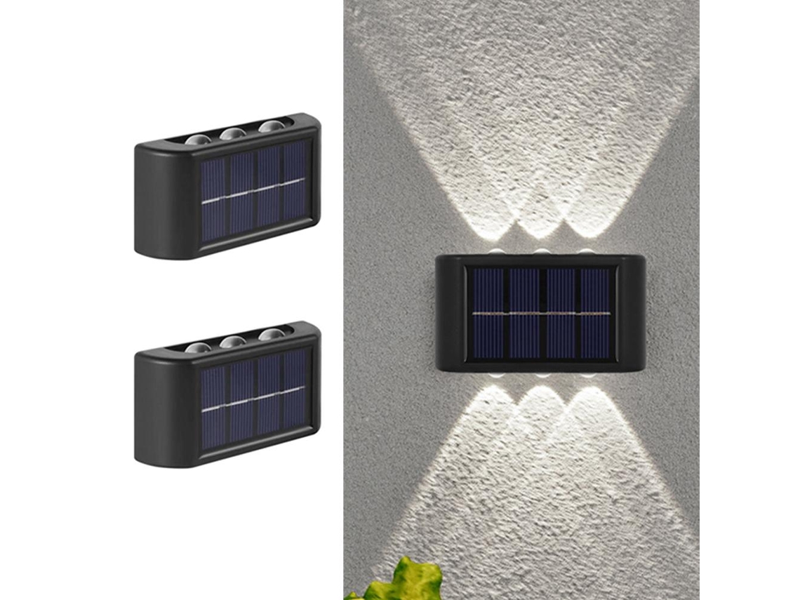 2 Luminárias de Parede Solar Ip65 para Jardim Pátio Garagem | S/MARCA