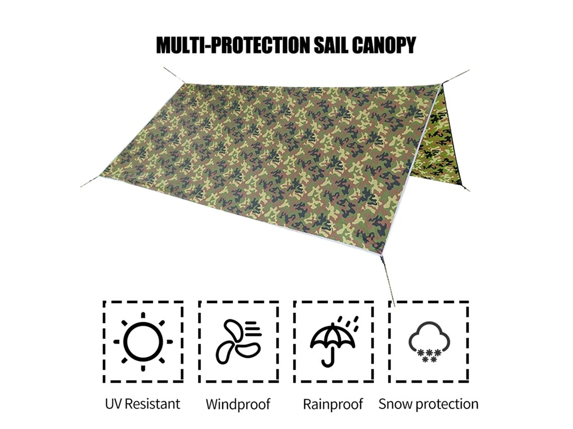 Tenda de Camping Tarpaulin S/MARCA (10x10ft) impermeável UV resistente com estacas e cordas