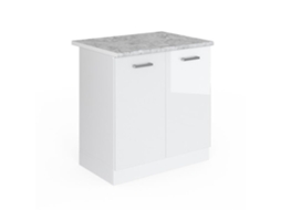 Móvel base para pia R-Line, 80cm com portas, com PT, Branco alto brilho, Branco, VICCO