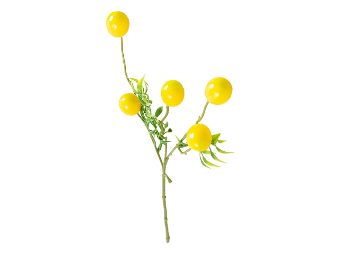 Laxiscreed Conjunto De Frutas De Limão Artificial Com Fio De Espuma, 50cm, 5 Peças De 2cm