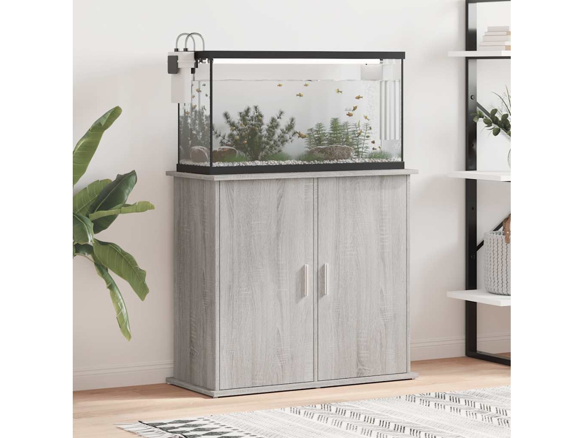Vidaxl Suporte De Aquário 81x36x73cm Derivados De Madeira Cinza Sonoma