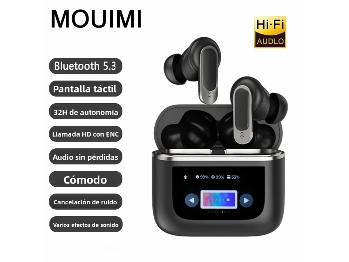 Fones de Ouvido Sem Fio com Tela Sensível Ao Toque, Microfone Hd e Alto falantes Estéreo Hifi. MDUG (preto)