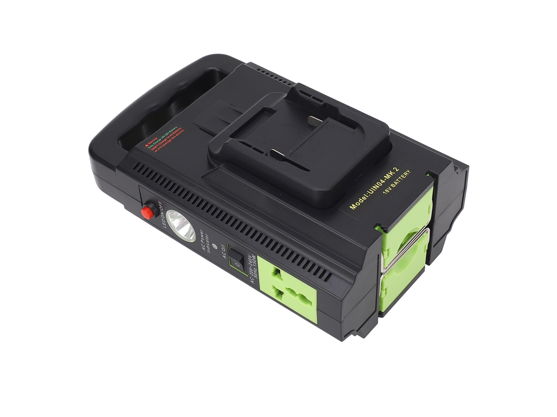 Inversor de energia de 2 canais de 150 W para baterias de 18 V BL1820/30/40/50/60, saída de 200-240 V, plugue EUA