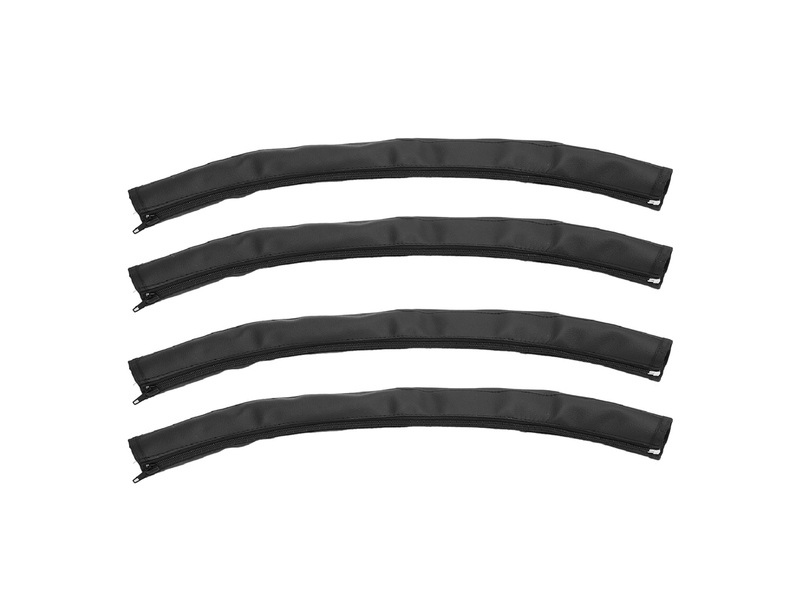 Mali 4pcs Capa de Alça de Carrinho de Bebê Couro Pu Universal Lavável com Zíper Preto