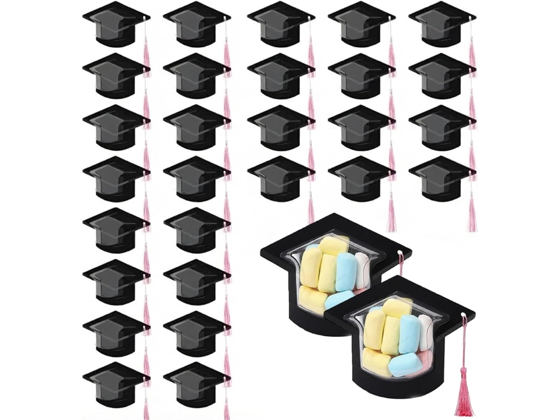 Caixa De Doces Em Formato Chapéu Formatura, Pacote Com 30 Unidades, Lembrancinhas Para Festa De Formatura Faça Você