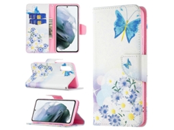 Capa De Couro Com Aba Horizontal E Estampa Colorida Para Samsung Galaxy S21 Fe, Com Suporte, Compartimentos Para Cartões E Carteira.
