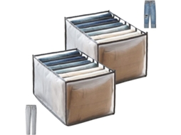 2026 2 Organizadores de Pantalones Plegables Red Mesh para Cajones Armario Almacenamiento